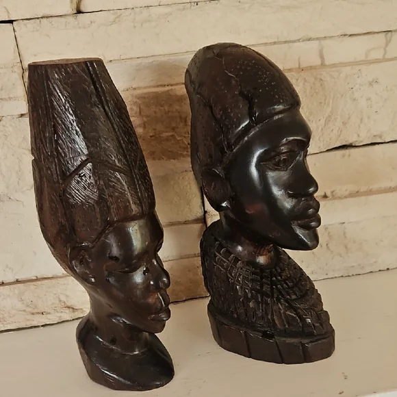 Hand-Carved Wooden Busts - Picture 3 of 6